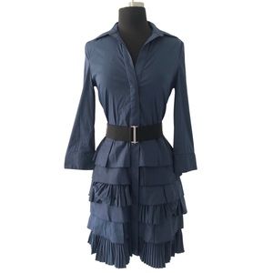 BCBG Maxazria Unique Ruffled Blue Dress